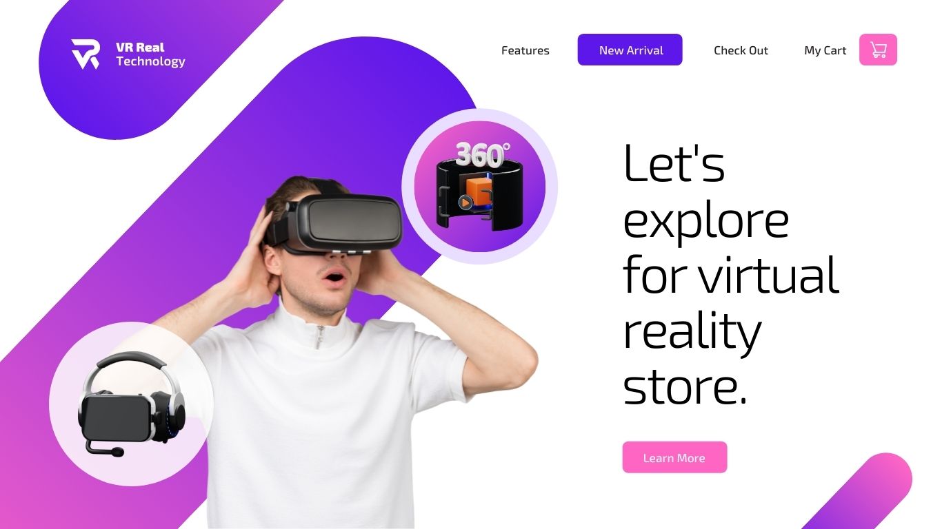 Clean Virtual Reality Website Header